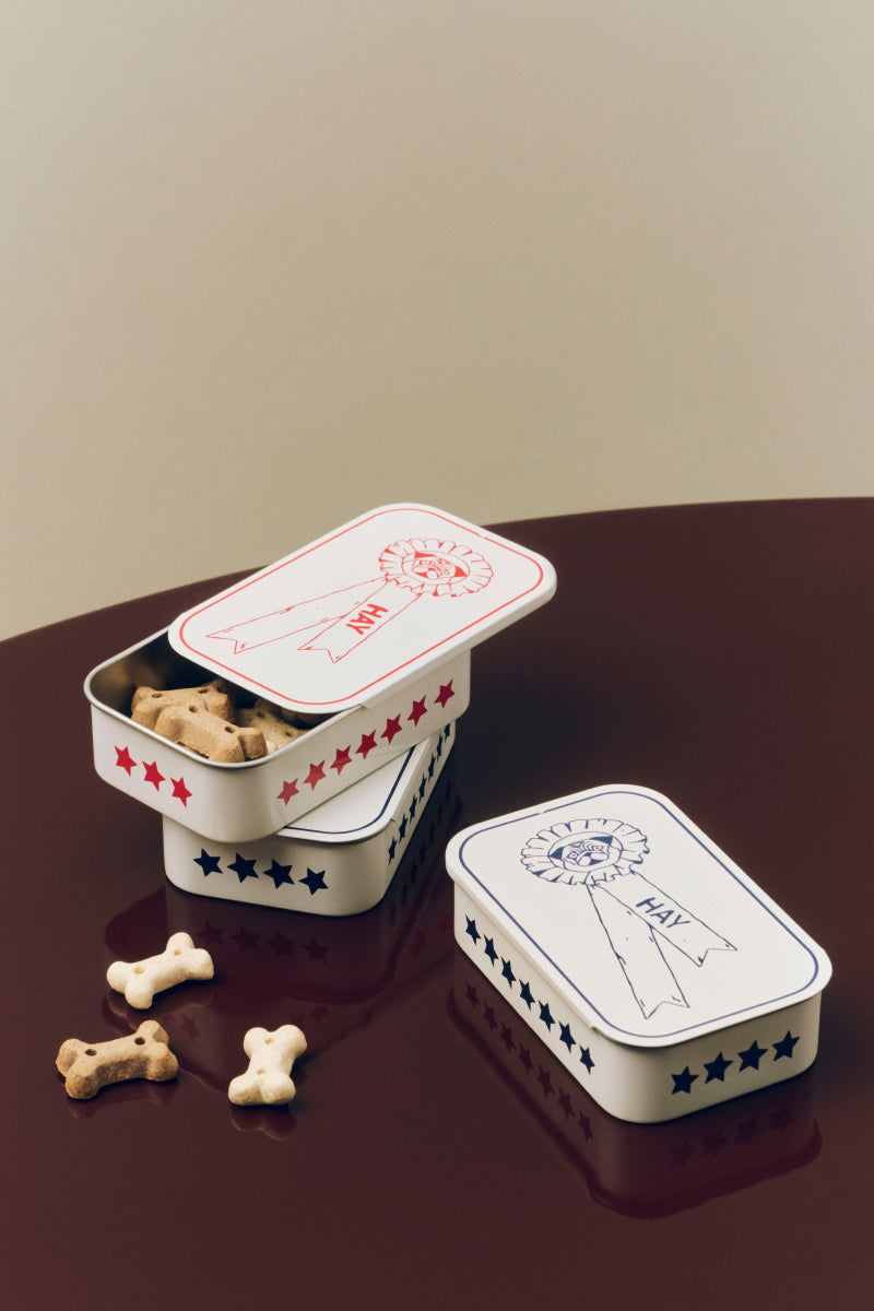HAY Dogs Treat Tin - Red & White