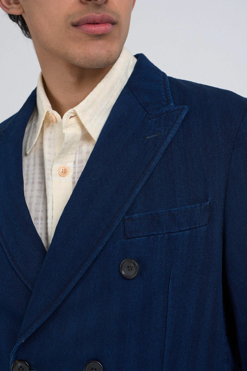 Double Breasted Jacket - Indigo Blue