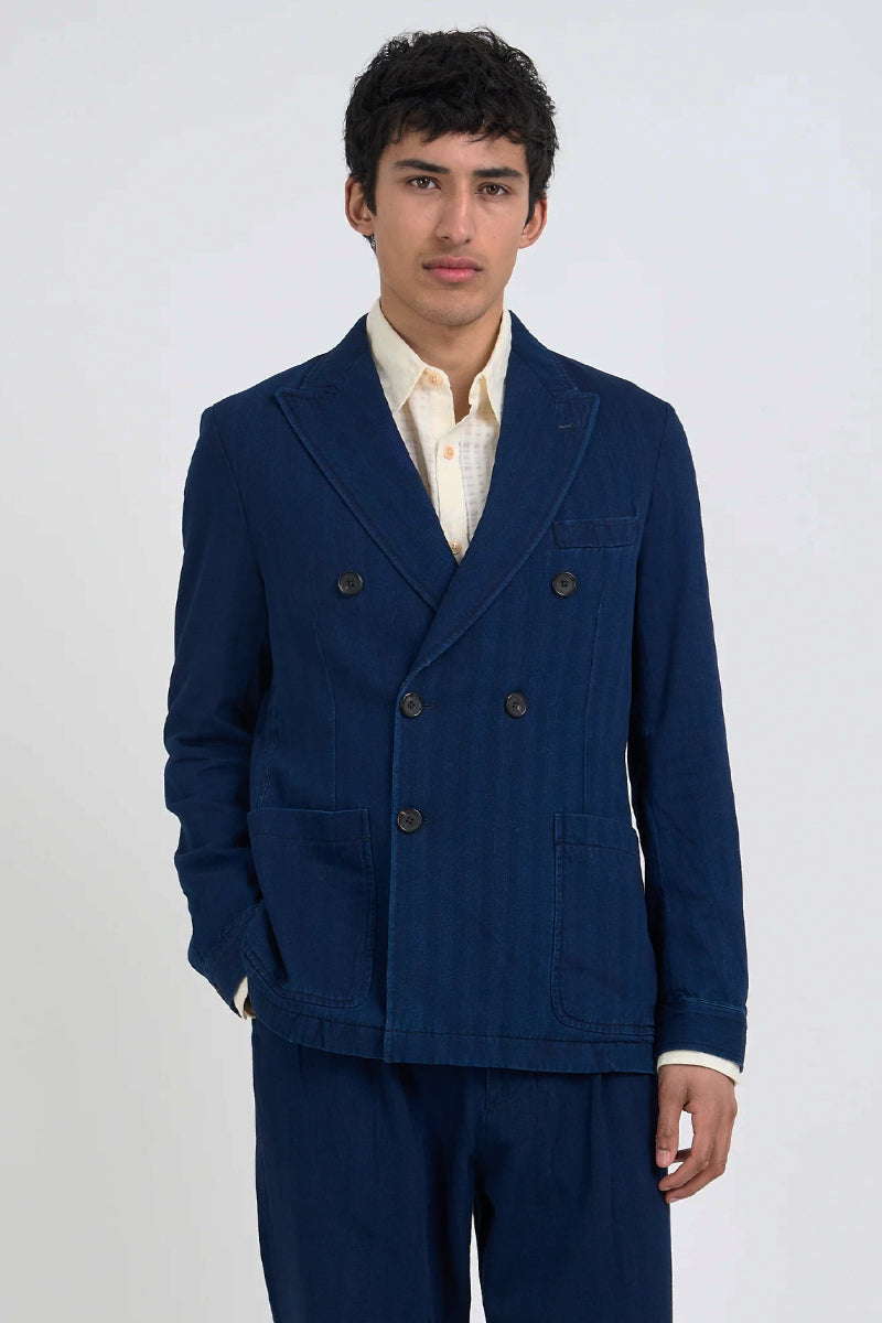 Double Breasted Jacket - Indigo Blue