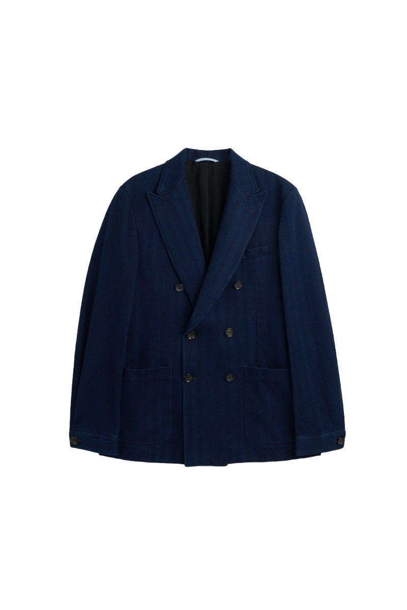 Double Breasted Jacket - Indigo Blue