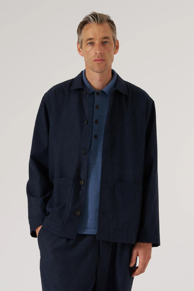 Easy Brushed Bari Overshirt - Navy