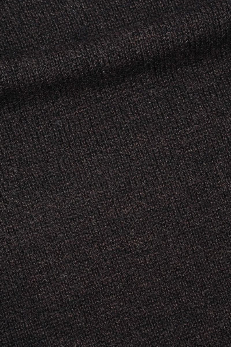 MHL Rolled Edge Roll Neck Merino - Ebony