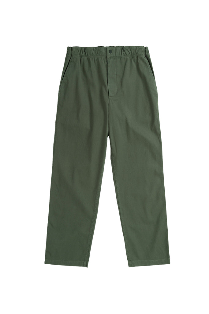 Ezra Relaxed Organic Stretch Twill Trouser - Spruce Green