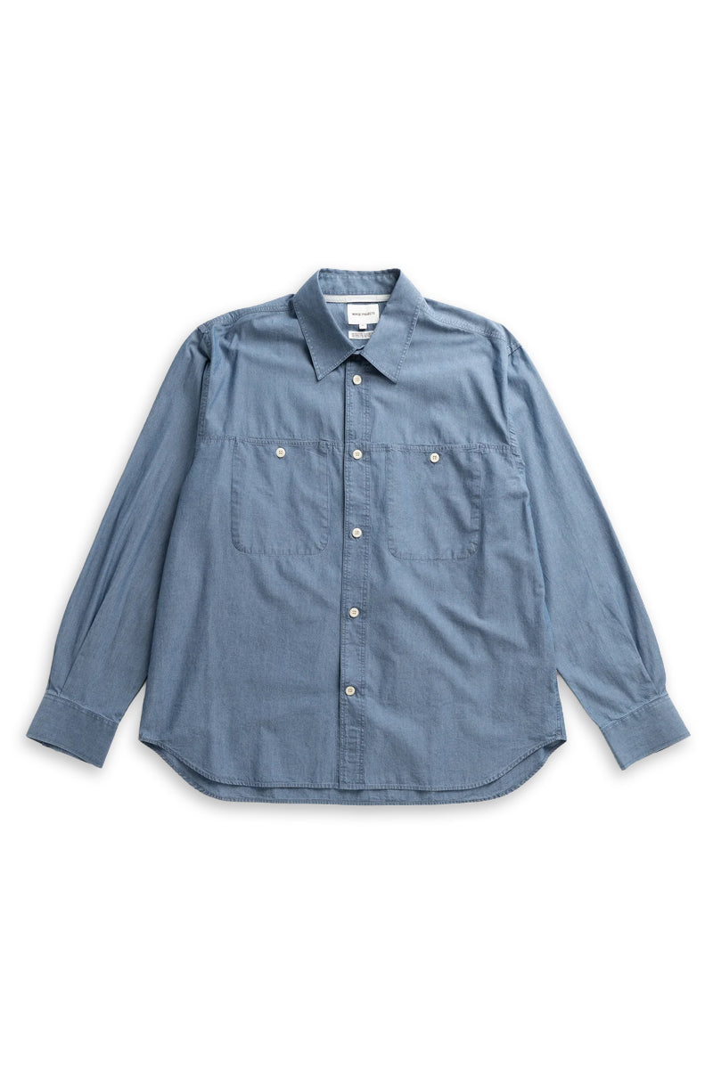 Falster Chambray Oversize Shirt - Dark Blue