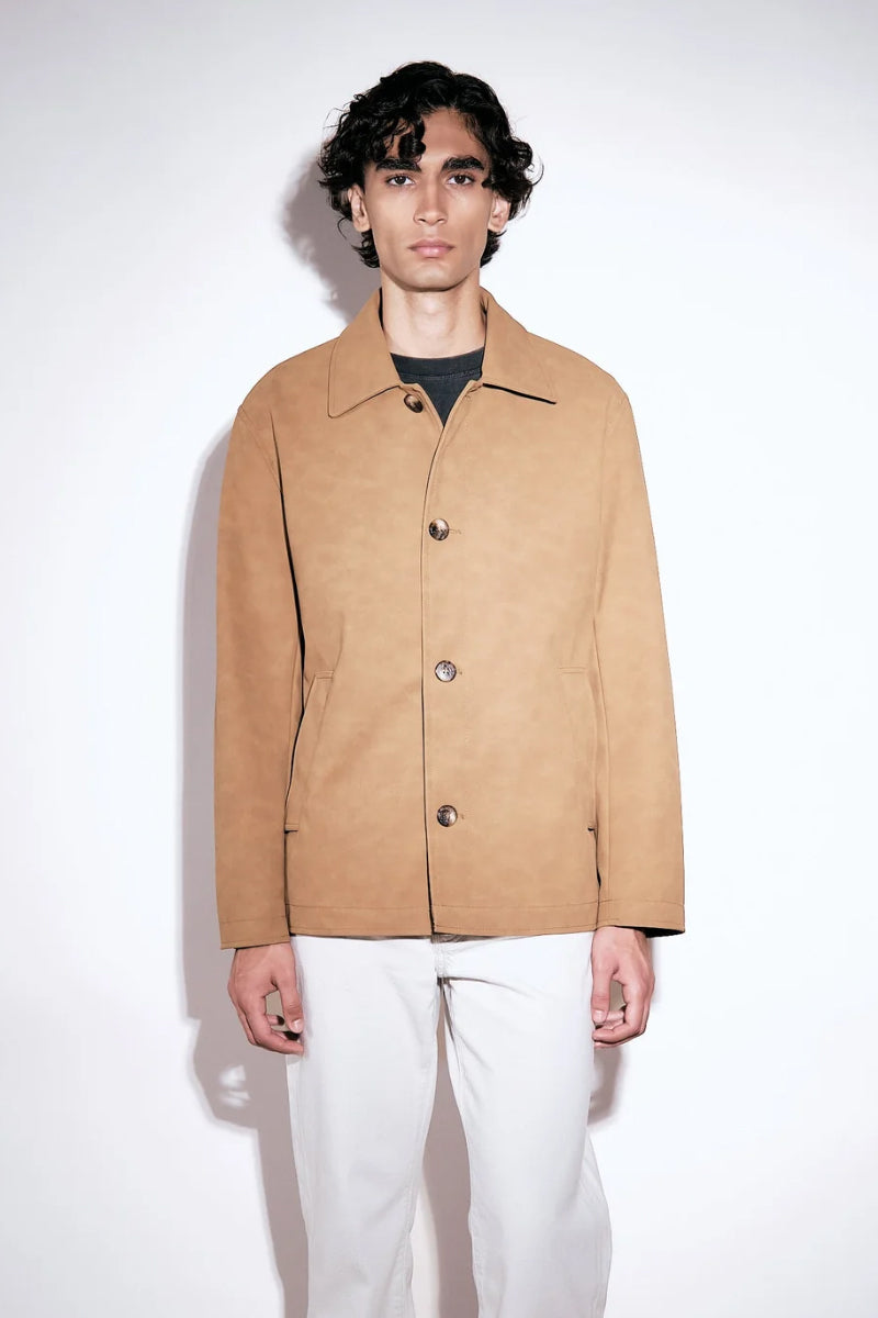 Alfred Faux Suede Jacket - Tan Suede