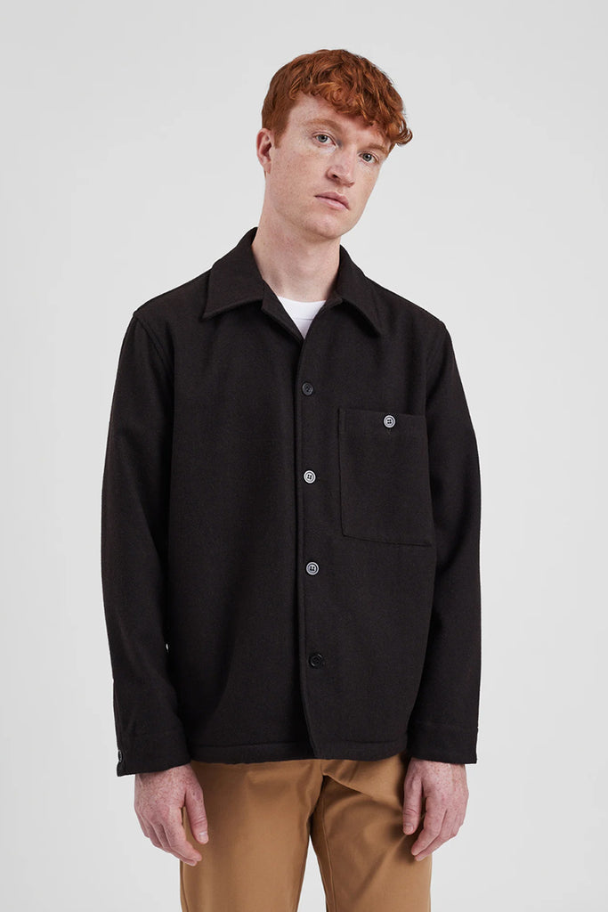 Folke Wool Overshirt - Espresso