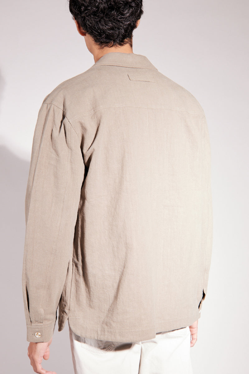 Frank Linen Overshirt - Light Moss
