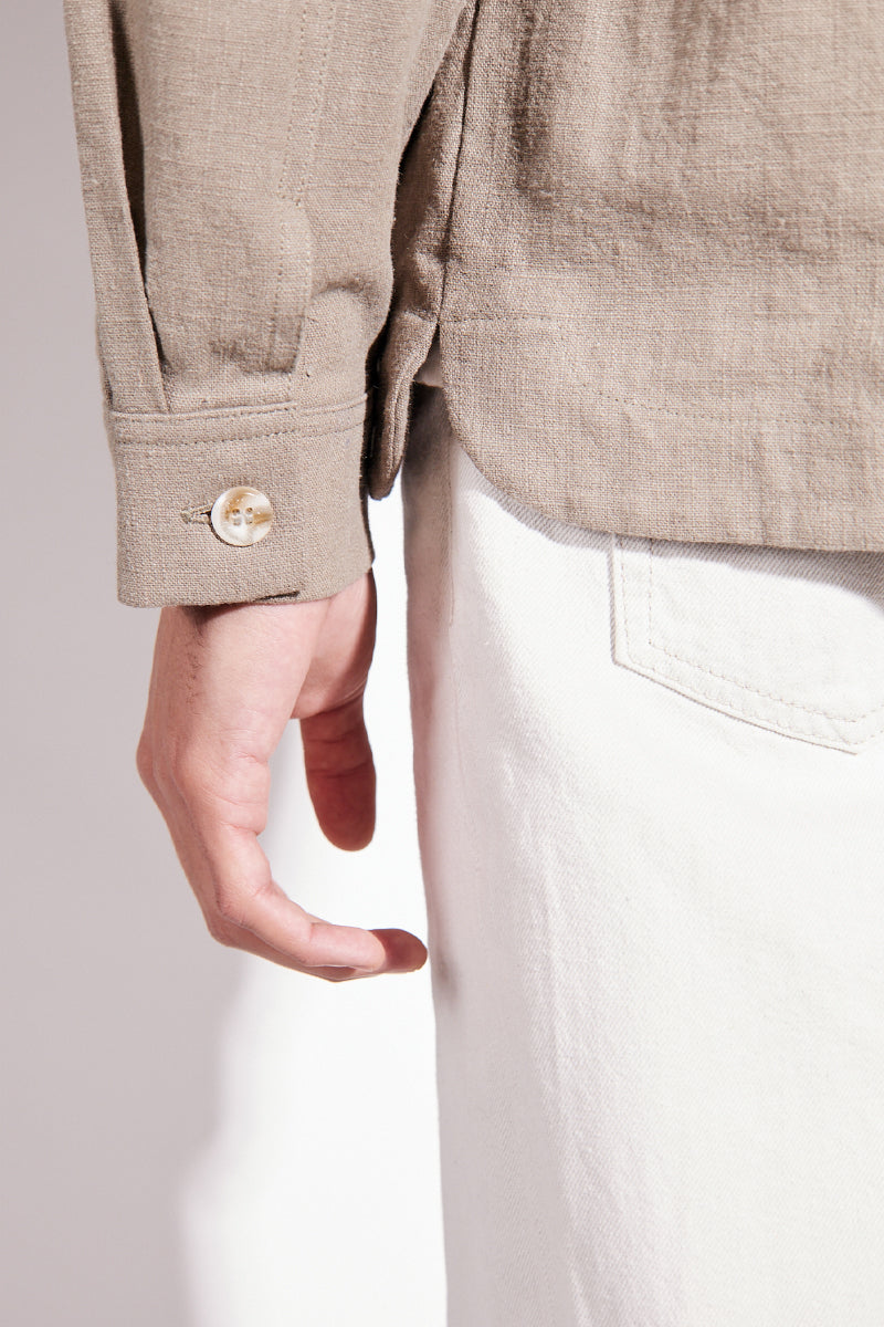Frank Linen Overshirt - Light Moss