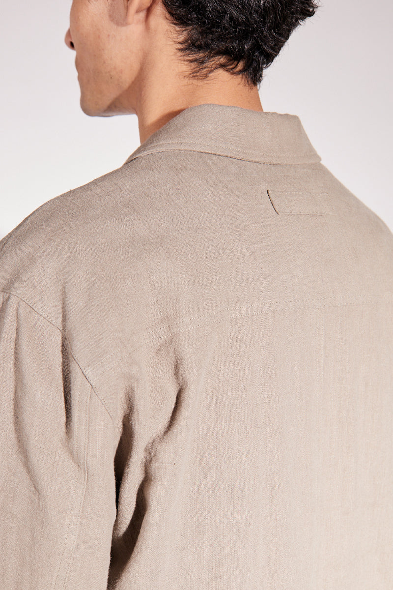 Frank Linen Overshirt - Light Moss
