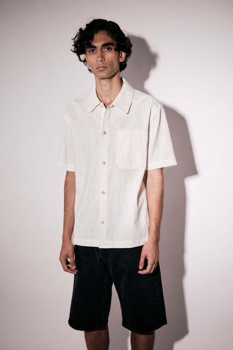 Frank Short Sleeve Shirt - Linen Cream