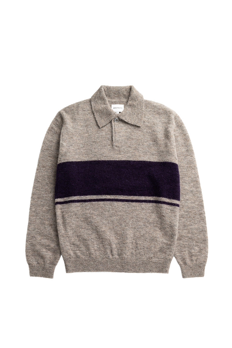Gudme Baby Alpaca Stripe Polo - Walnut