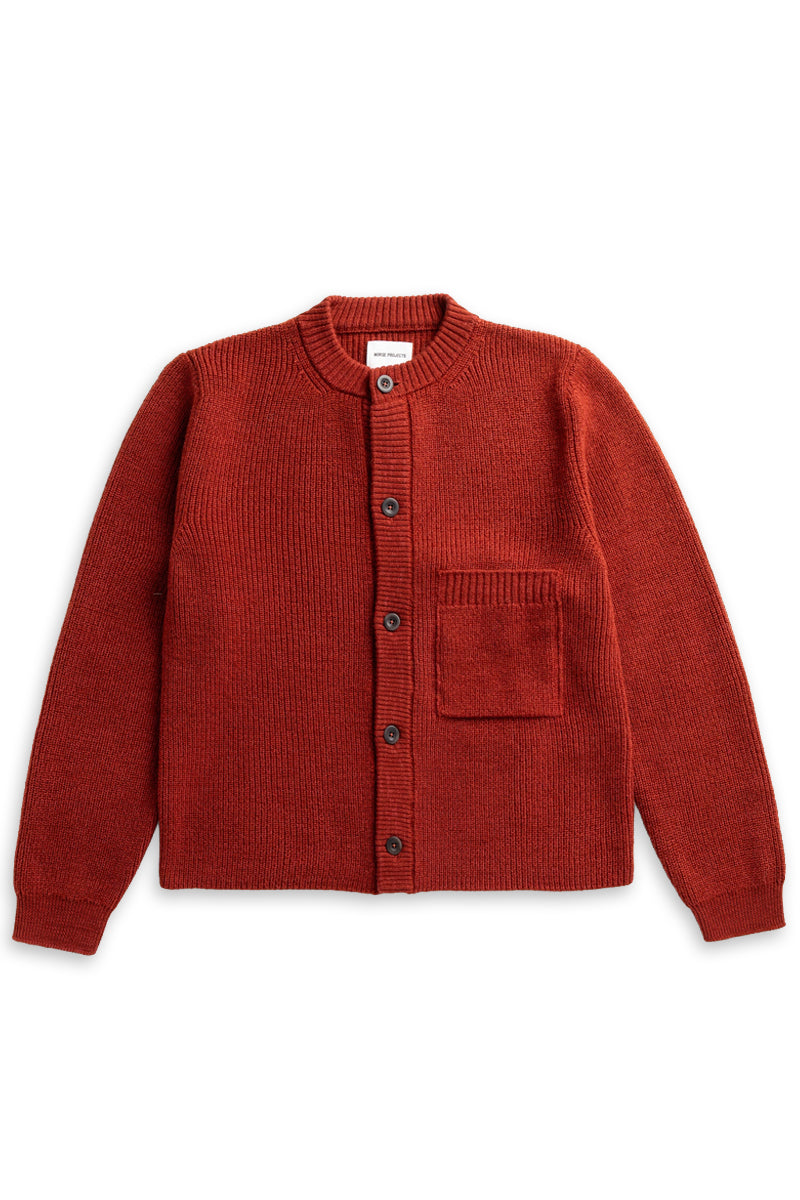 Gullverket Cotton Wool Rib Cardigan - Cowhide