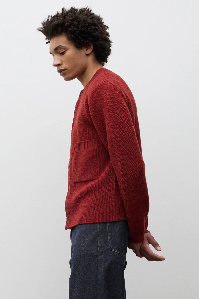Gullverket Cotton Wool Rib Cardigan - Cowhide