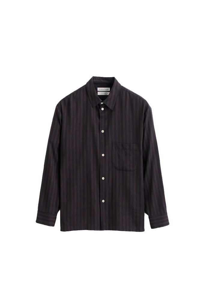 Gusto Shirt - Dark Herringbone Stripe