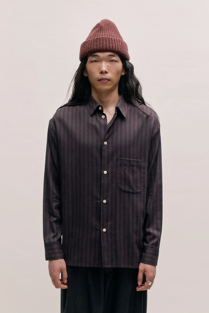 Gusto Shirt - Dark Herringbone Stripe