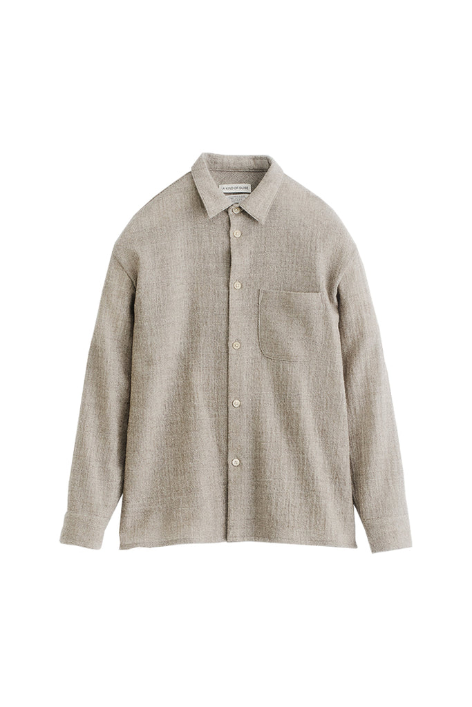 Gusto Wool Shirt - Creme Check