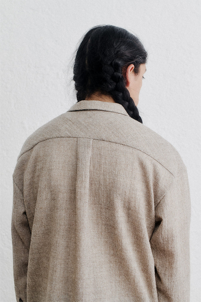 Gusto Wool Shirt - Creme Check