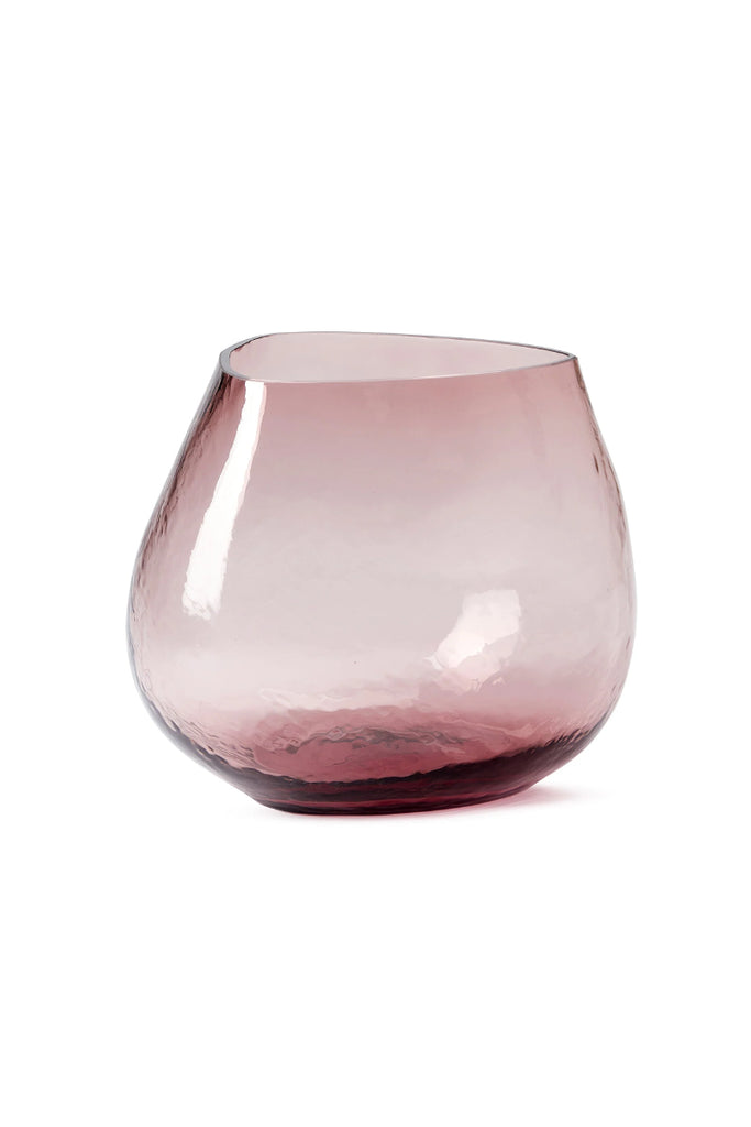 Hammered Glass Vase - Mauve