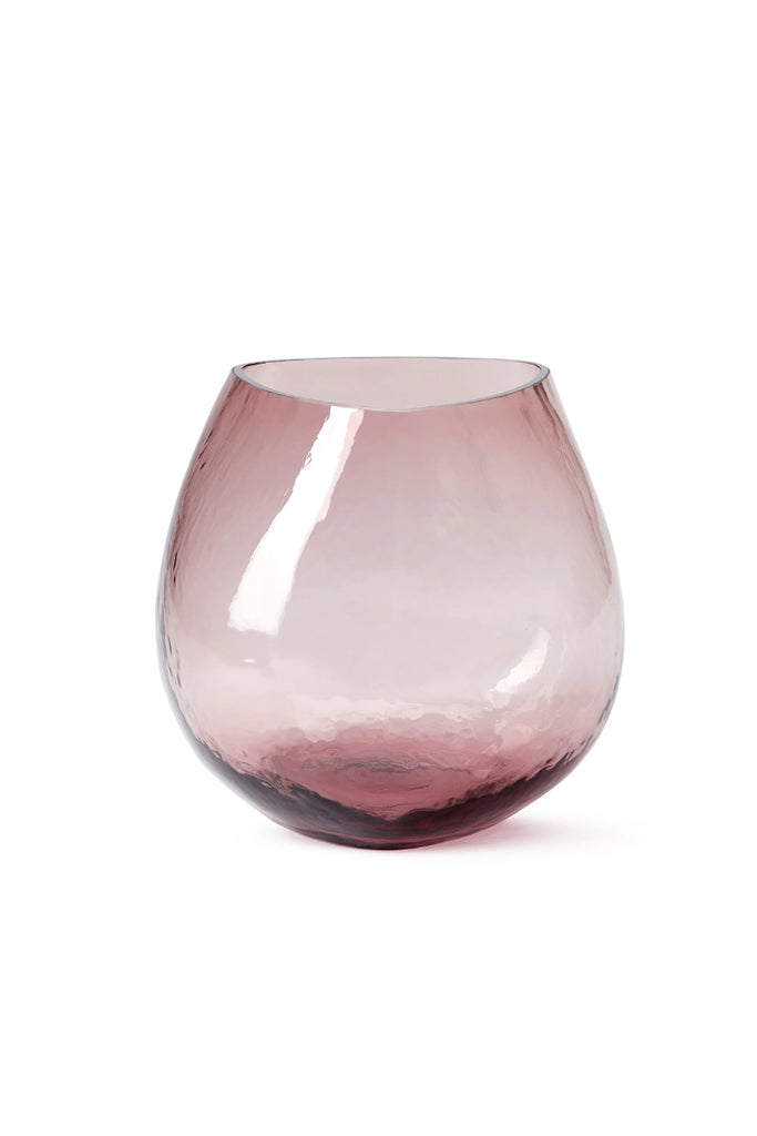 Hammered Glass Vase - Mauve