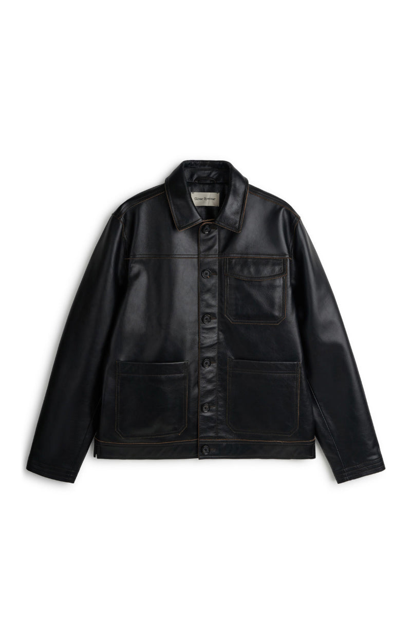 Hardwick Leather Jacket - Black