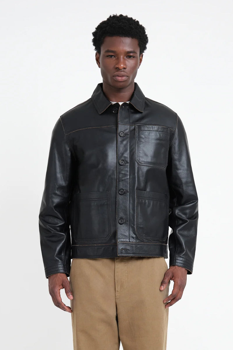 Hardwick Leather Jacket - Black