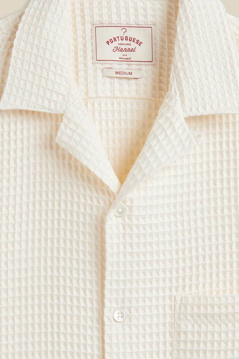 Honeycomb Short Sleeve Shirt - White