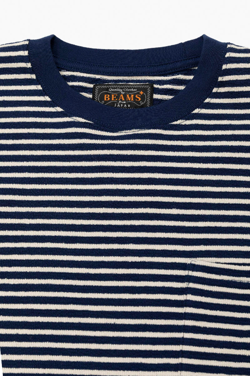 Longsleeve Pocket Tee Inlay Stripe - Navy