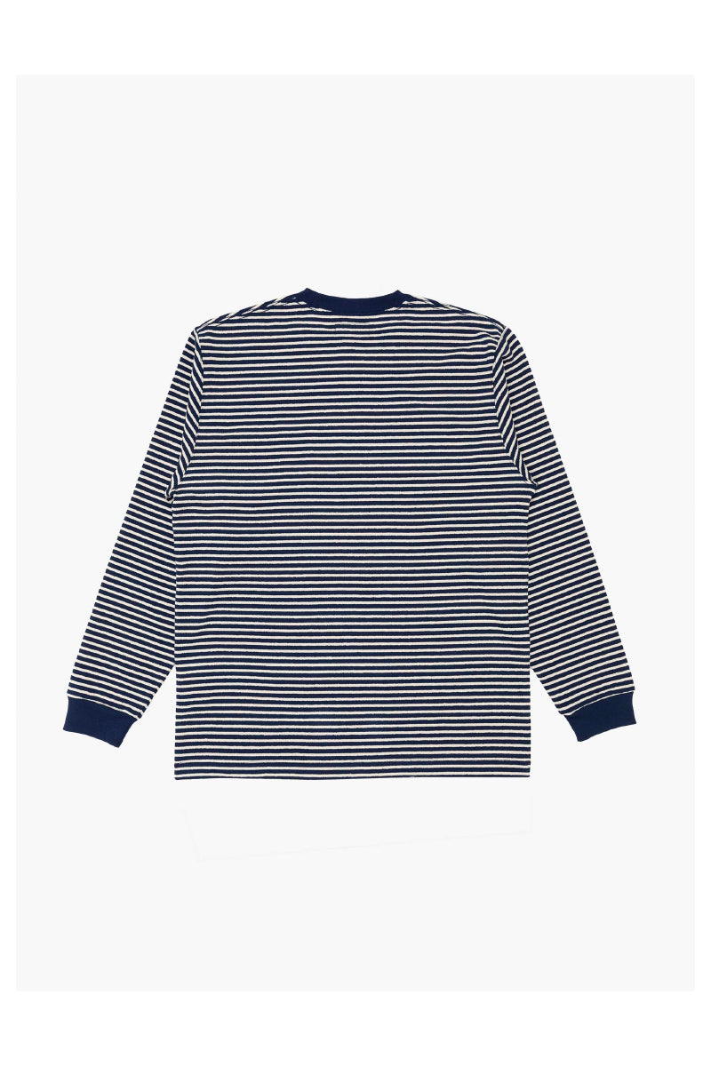 Longsleeve Pocket Tee Inlay Stripe - Navy