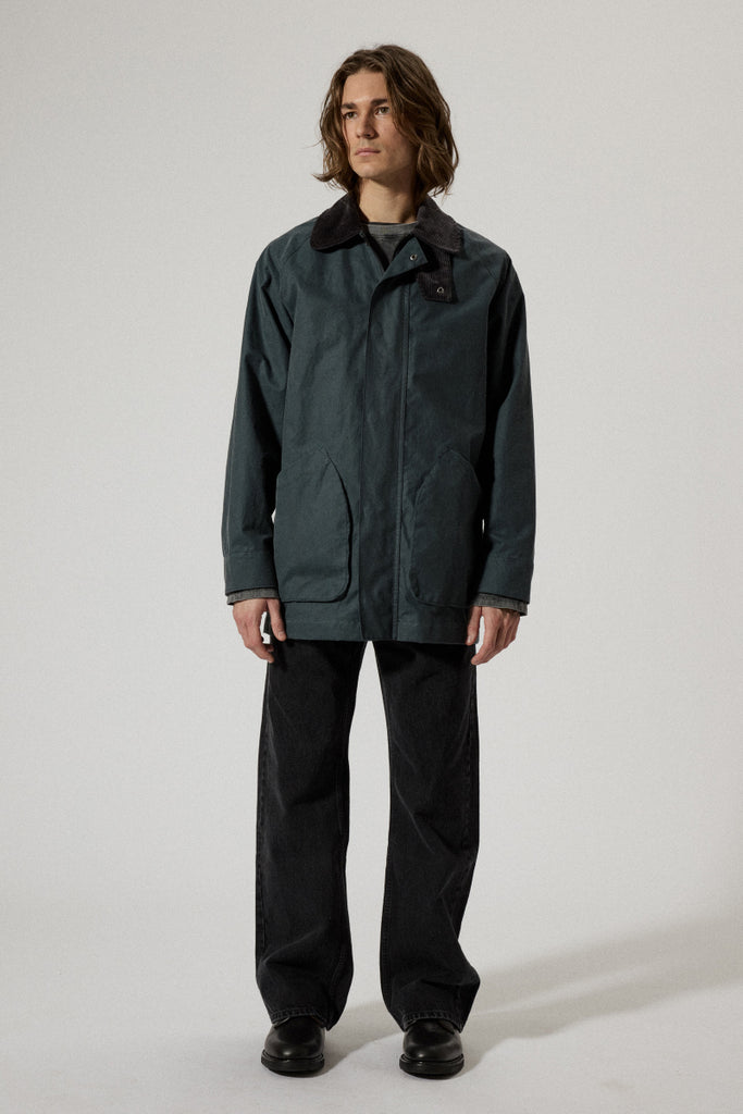 Kit Waxed Jacket - Blue Grey
