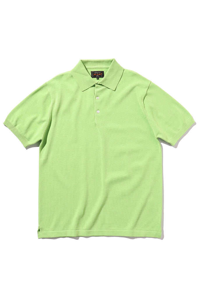 Solid 12g Knitted Polo - Lime Green
