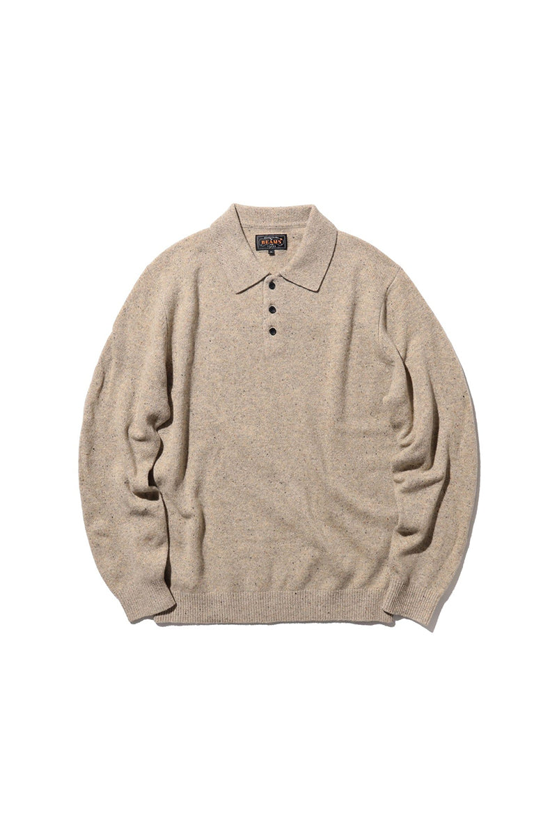 Knit Polo Nep 9G - Beige Multicolour Fleck