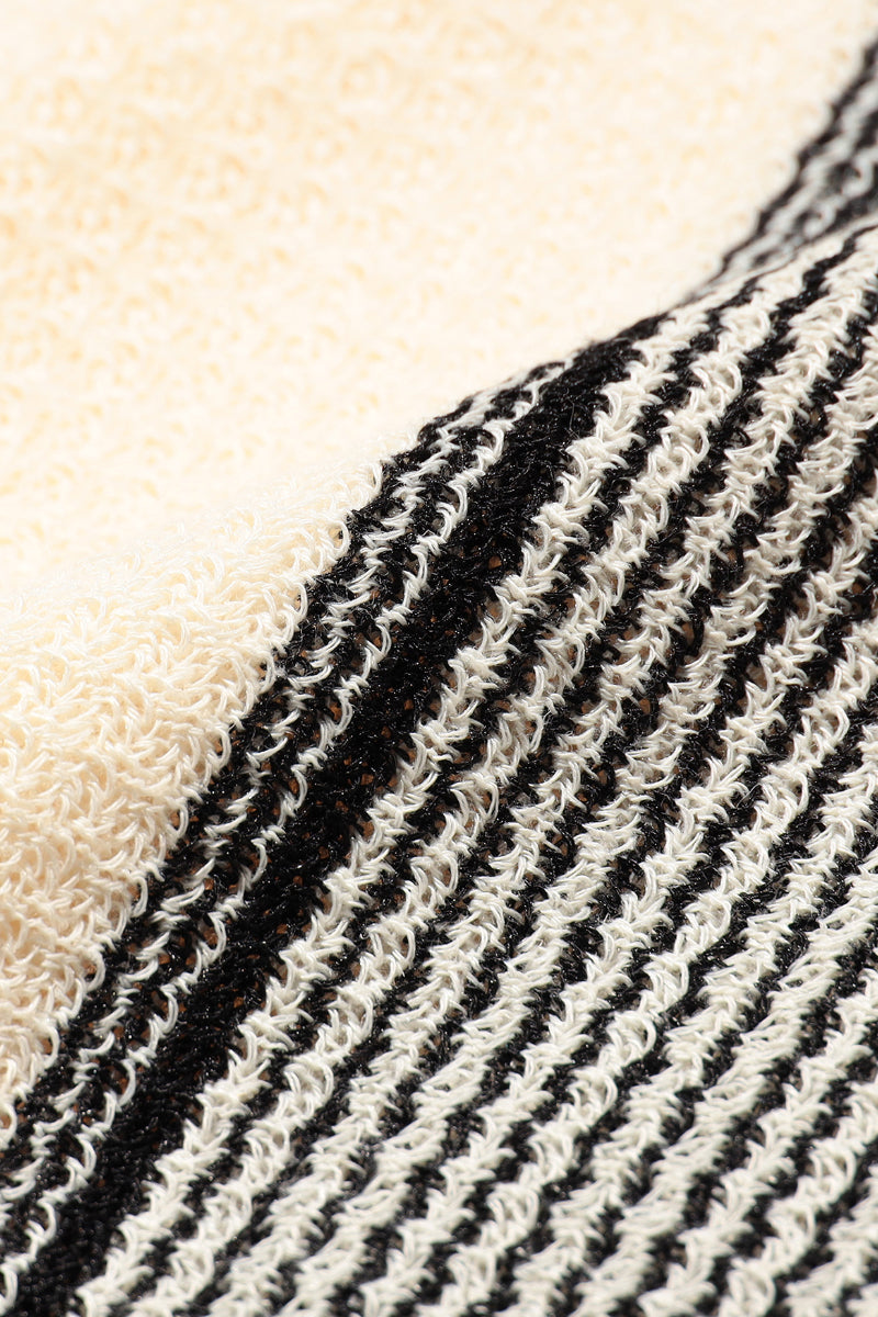 Zip Knit Polo Stripe - Off White