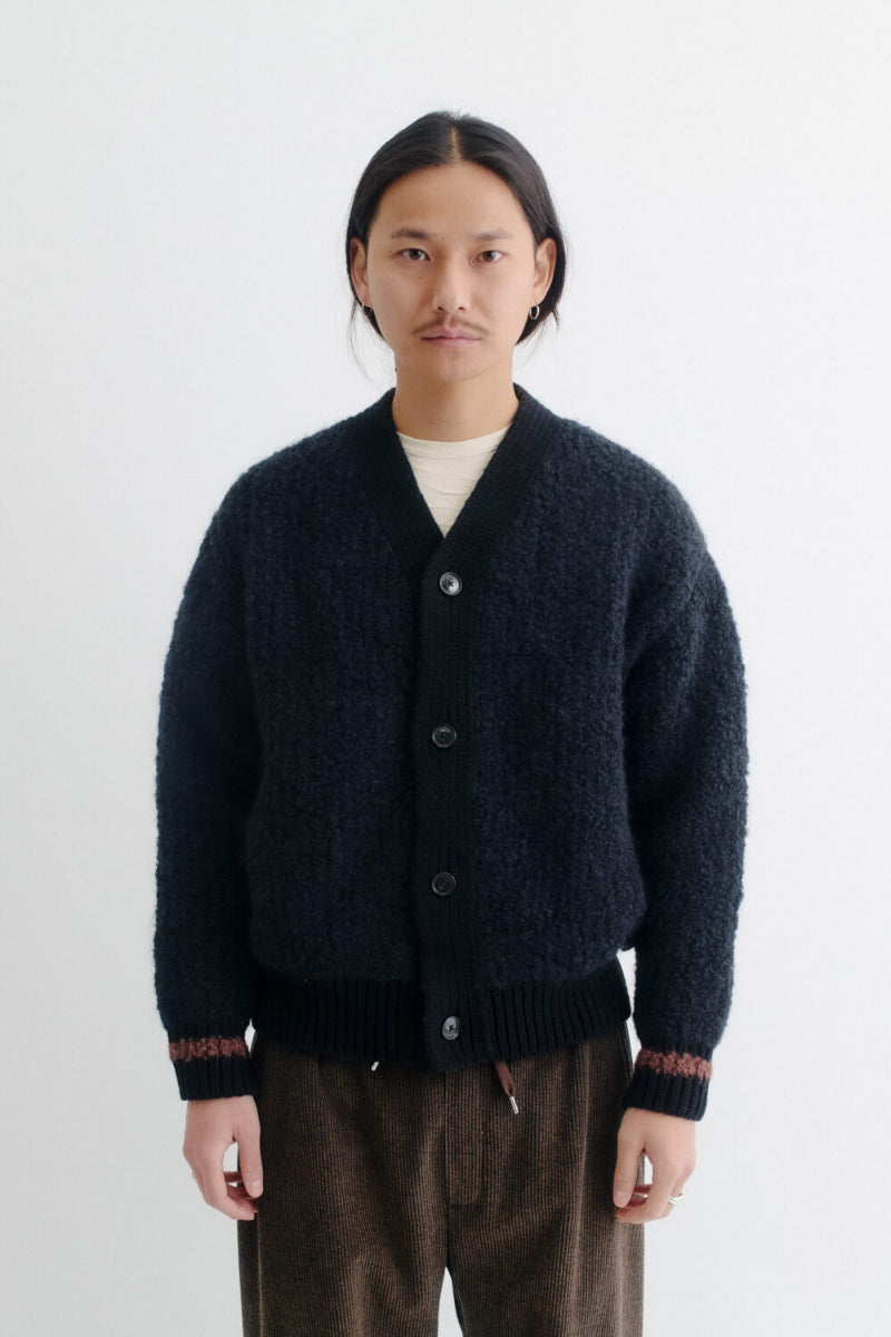 Khuder Knit Cardigan - Black Boucle