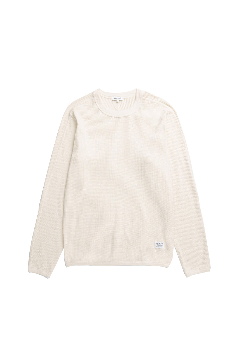 Stevns Cotton Hemp Military Rib Longsleeve Tee Shirt - Ecru