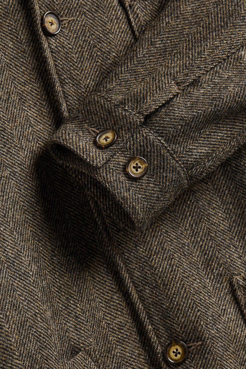 Labura Wool Herringbone Jacket - Brown