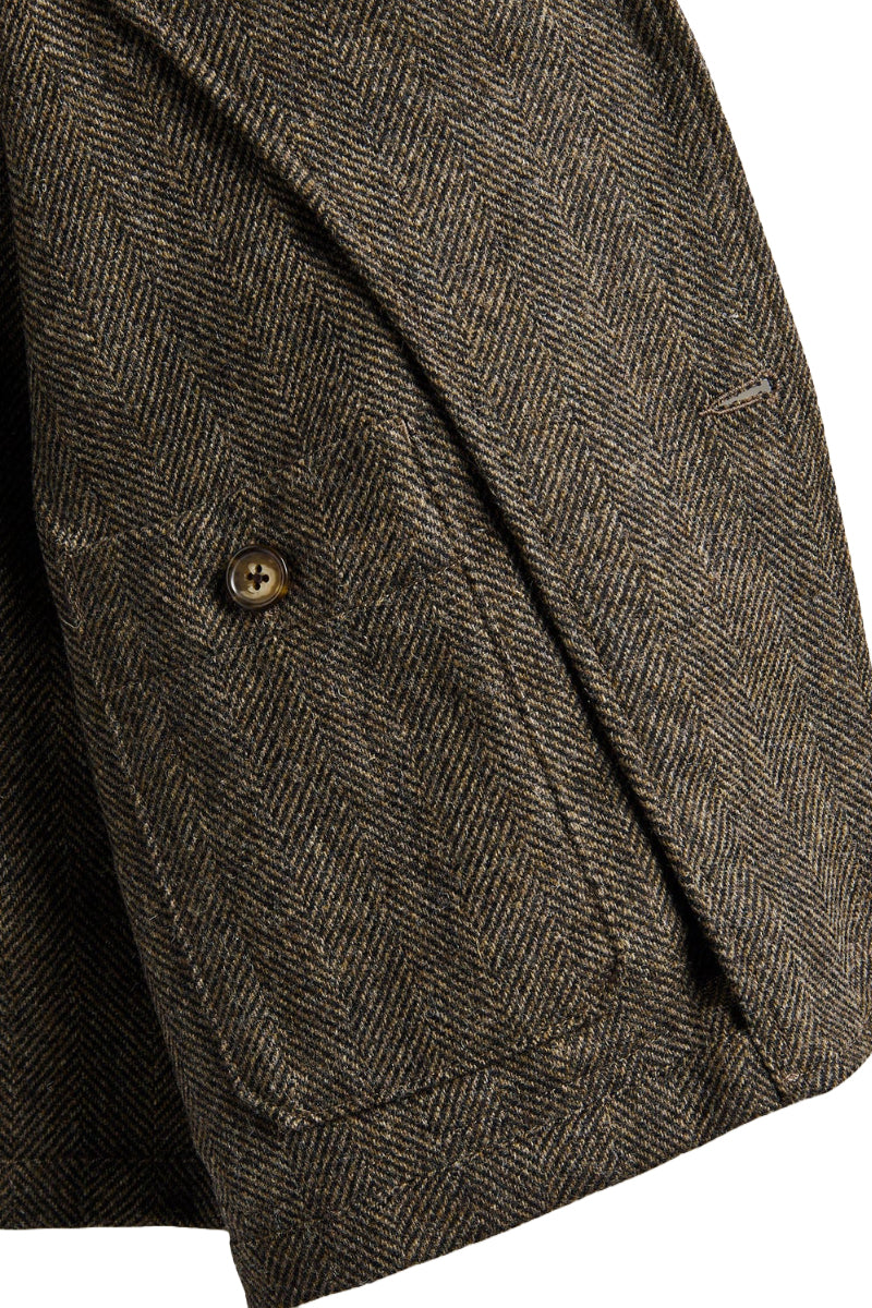 Labura Wool Herringbone Jacket - Brown