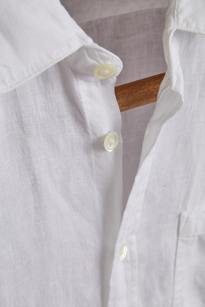 Linen Button Down - White