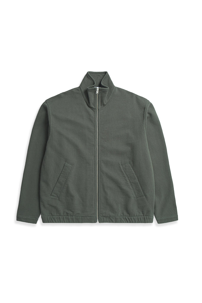 Bjorn Relaxed Organic Loopback Track Jacket - Black Olive