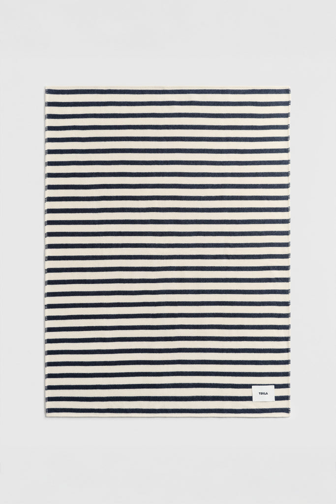 Tekla Lambswool Blanket - Magpie Stripes