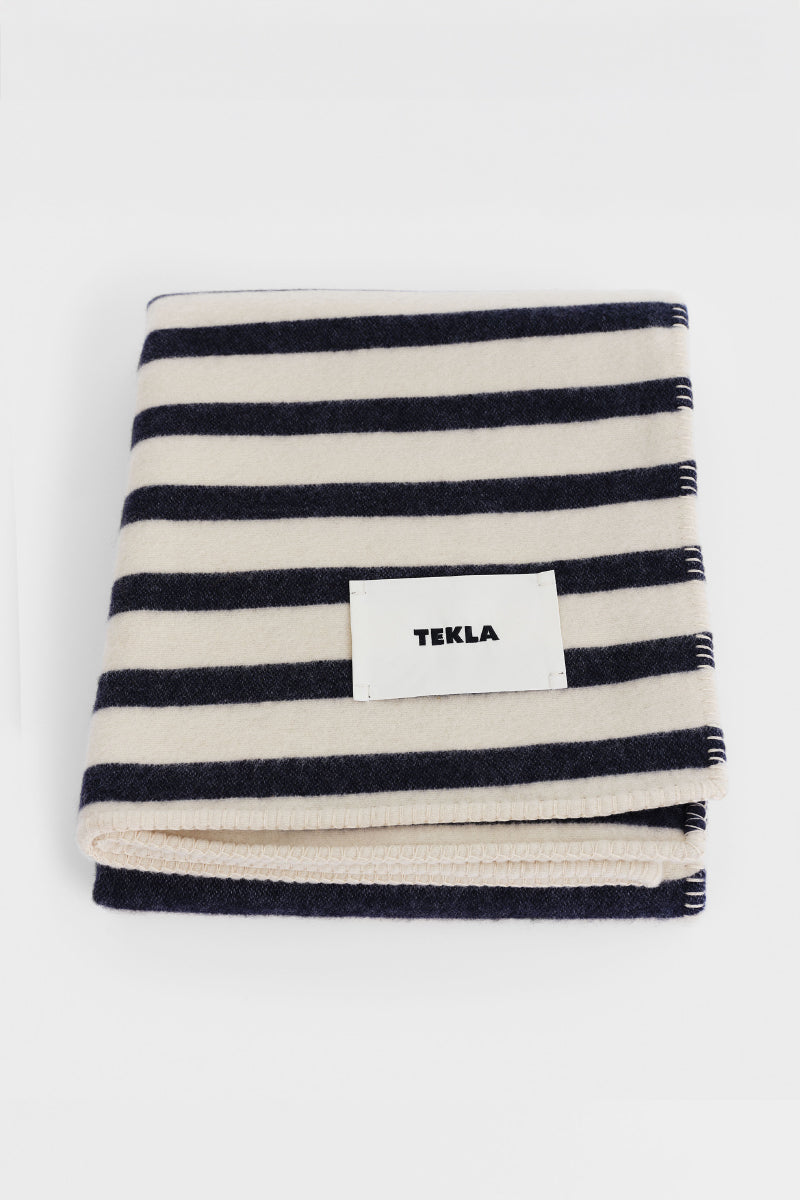 Tekla Lambswool Blanket - Magpie Stripes