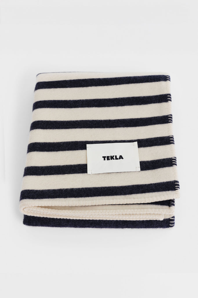 Tekla Lambswool Blanket - Magpie Stripes