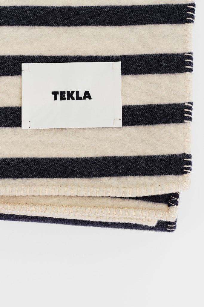 Tekla Lambswool Blanket - Magpie Stripes