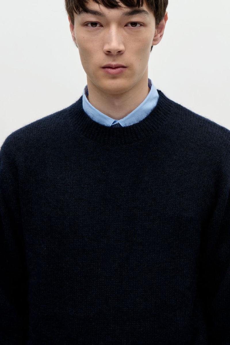Kid Mohair Crew Knit - Midnight Navy
