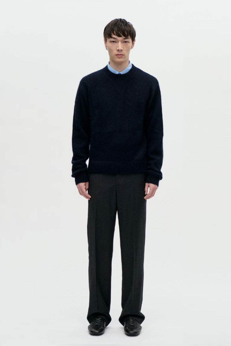 Kid Mohair Crew Knit - Midnight Navy