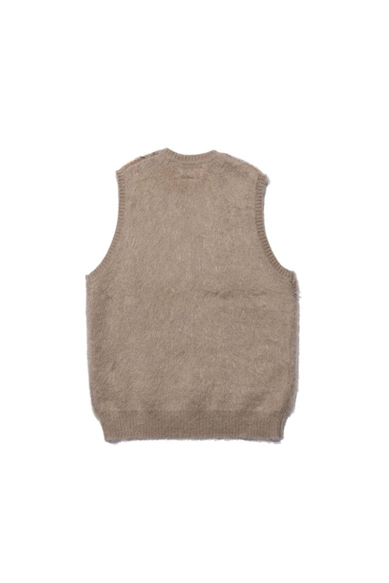 Mohair Argyle Knit Vest - Check