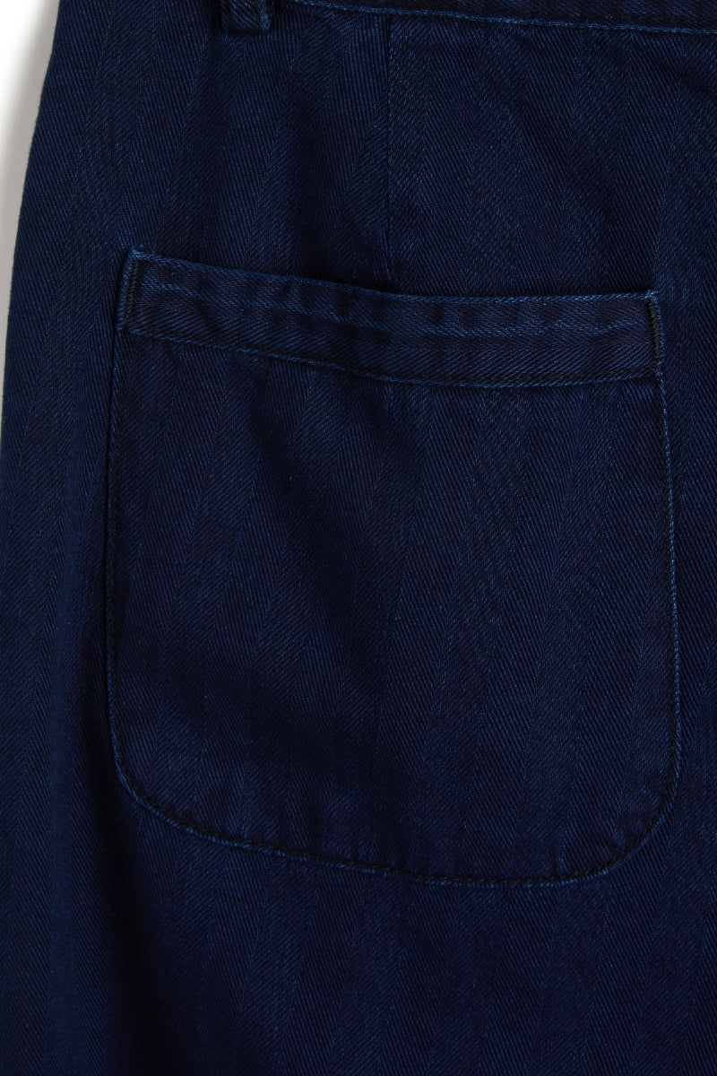 Morton Pleated Trousers - Indigo Blue