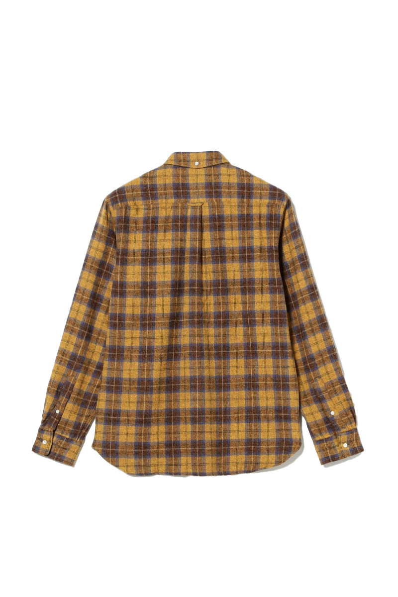 Herringbone Plaid Button Down Shirt - Mustard Check