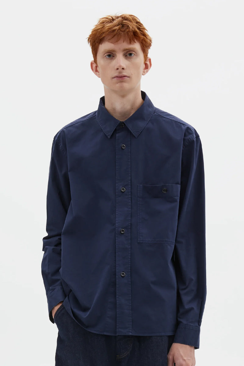 MHL. Overall Shirt Dry Cotton Twill - Midnight