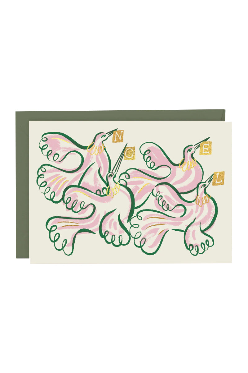 Noel Doves by Rozalina Burkova - Greeting Card