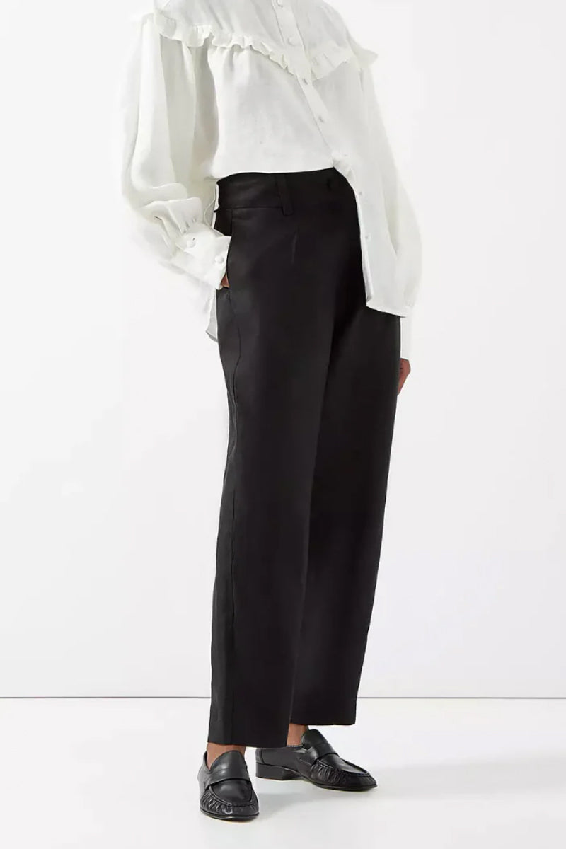 Nora Pants - Black Linen Twill